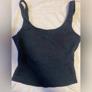 DYNAMITE Nylon Black Crop Top Scoop neck